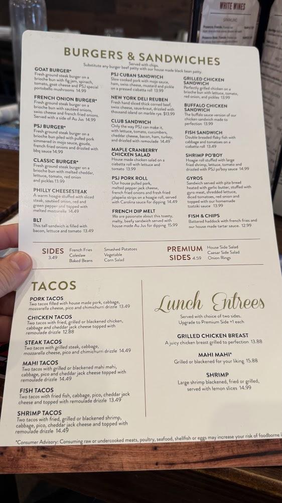 PSJ Cellar Menu image 1