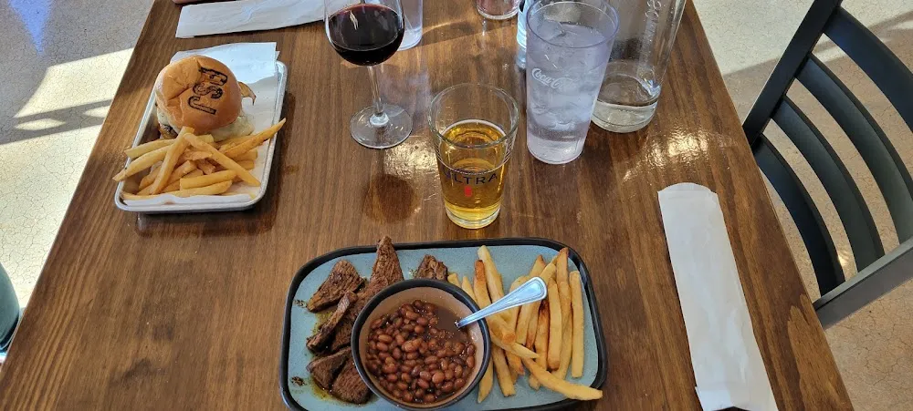 Tri Tip with Baked Beans and Fries